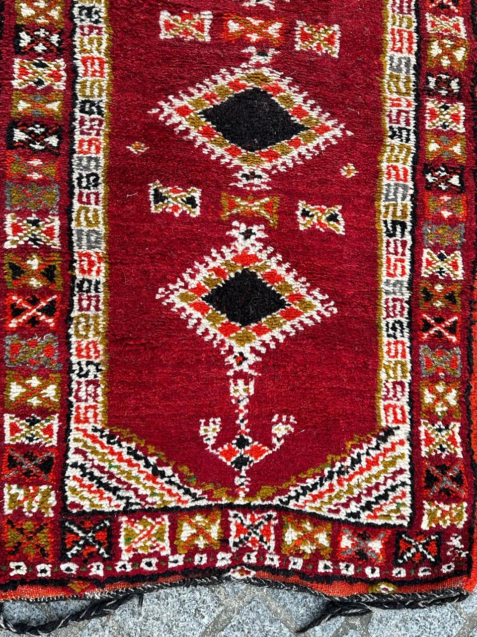 Bobyrug’s pretty vintage tribal Moroccan rug  For Sale 10