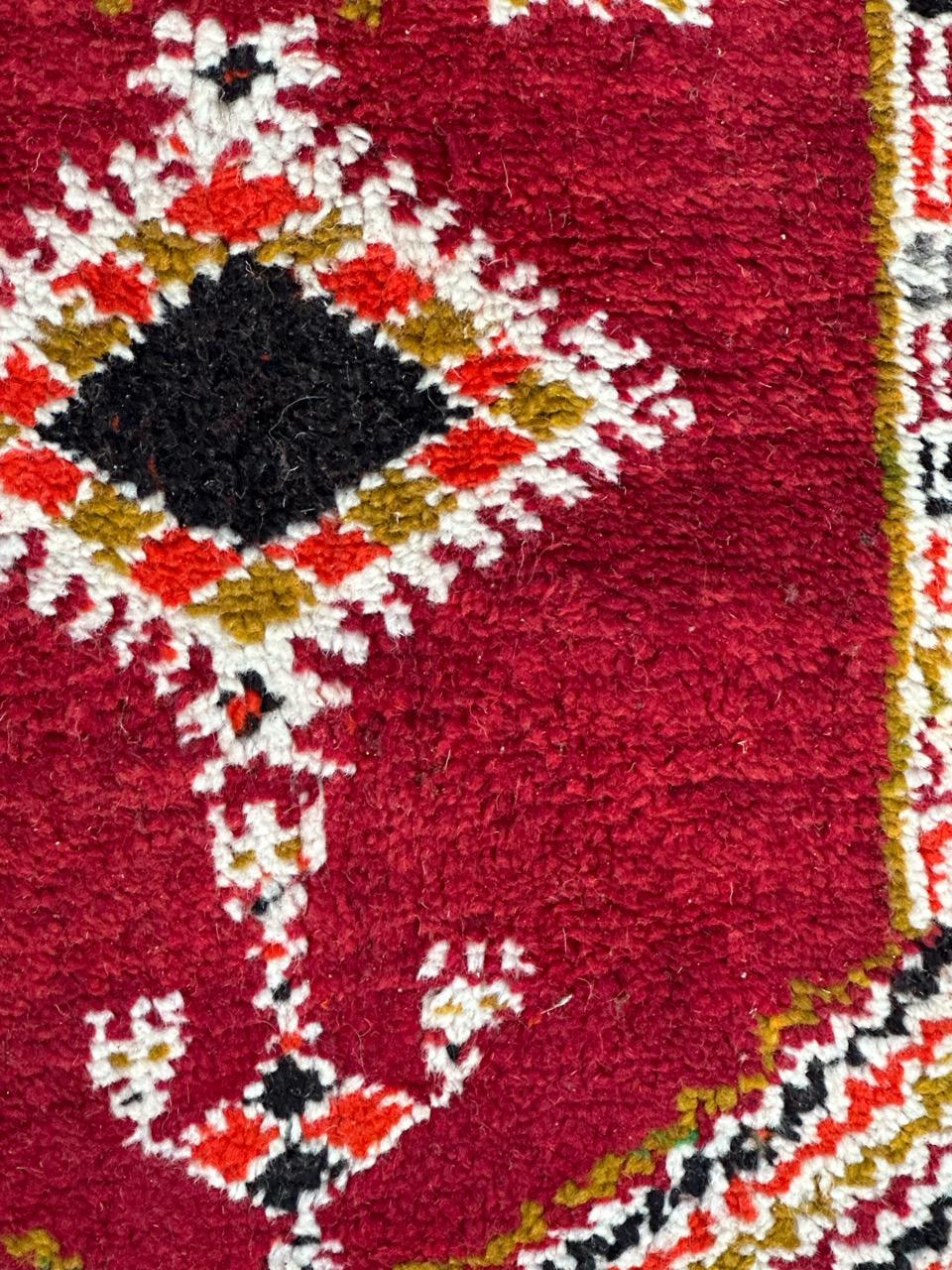 Tribal Bobyrug’s pretty vintage tribal Moroccan rug  For Sale