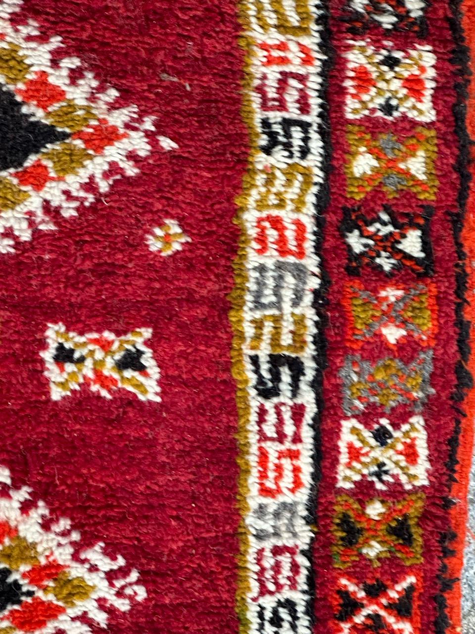 20th Century Bobyrug’s pretty vintage tribal Moroccan rug  For Sale