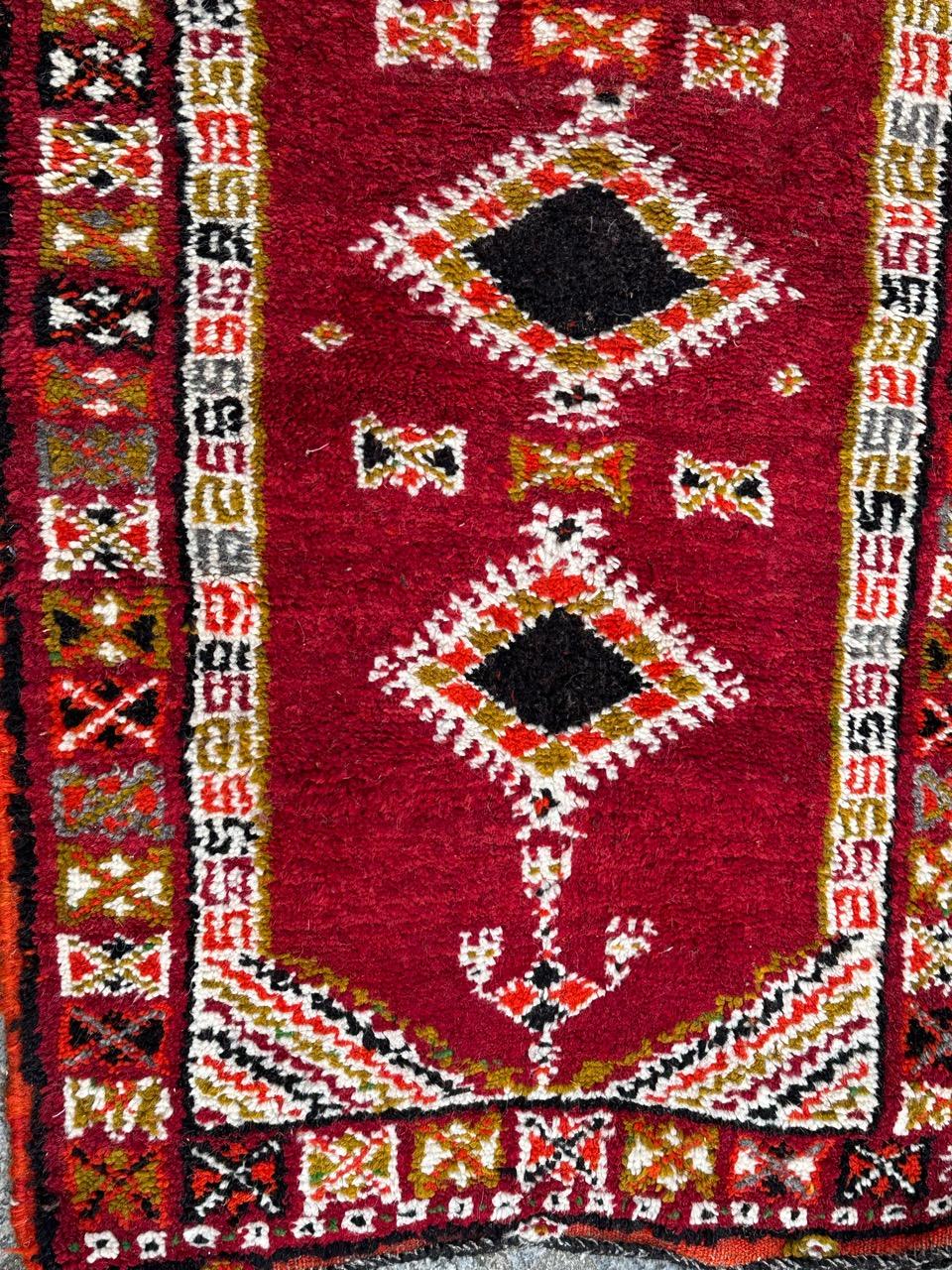 Bobyrug’s pretty vintage tribal Moroccan rug  For Sale 1