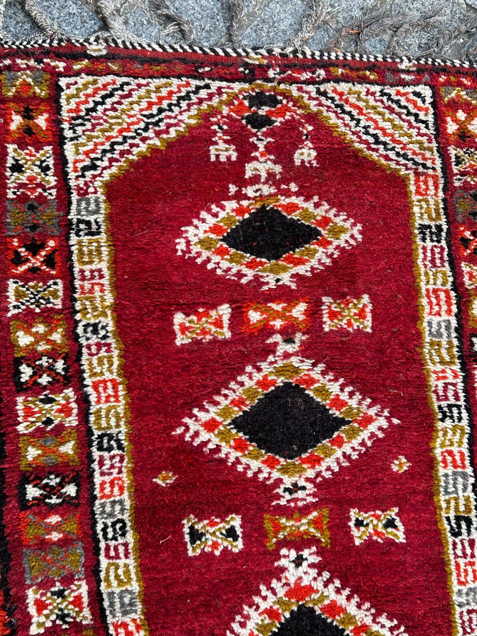 Bobyrug’s pretty vintage tribal Moroccan rug  For Sale 2