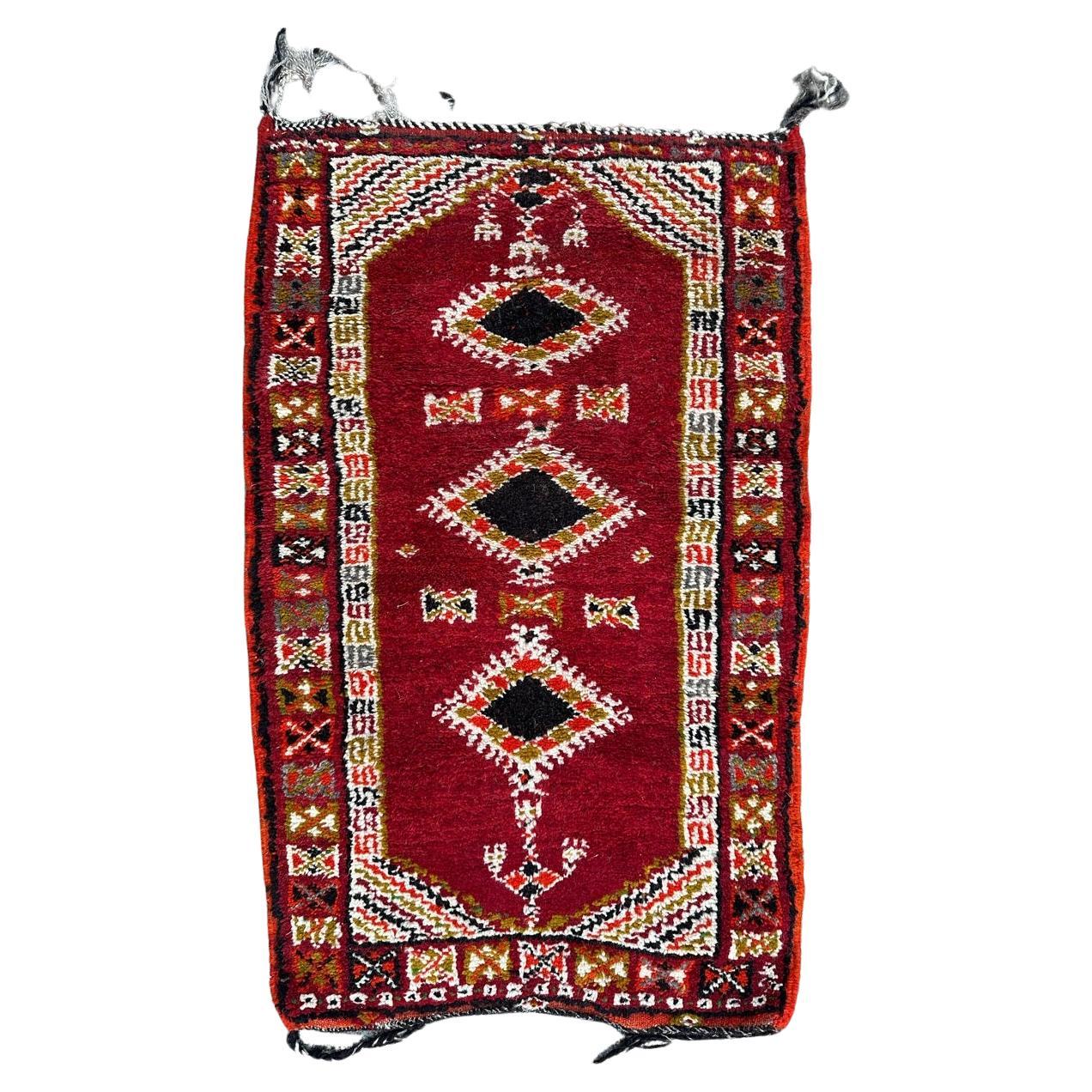 Bobyrug’s pretty vintage tribal Moroccan rug  For Sale