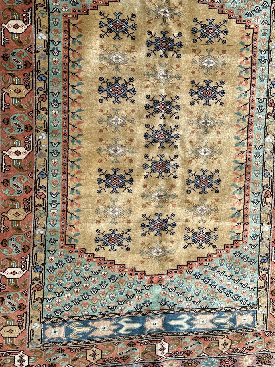 Hand-Knotted Bobyrug’s pretty vintage Turkish Anatolian rug  For Sale