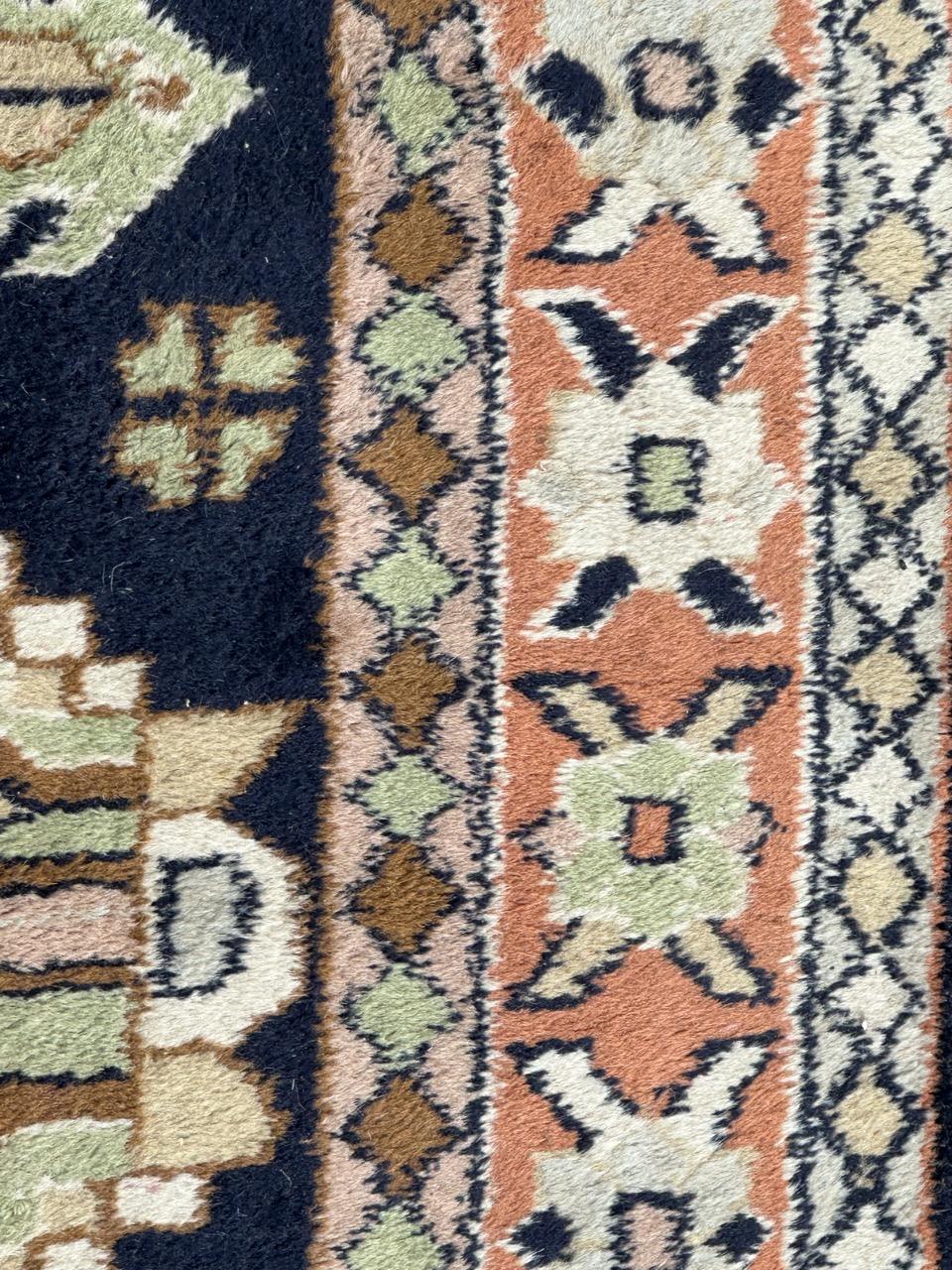 Late 20th Century Bobyrug’s pretty vintage Turkish rug  For Sale