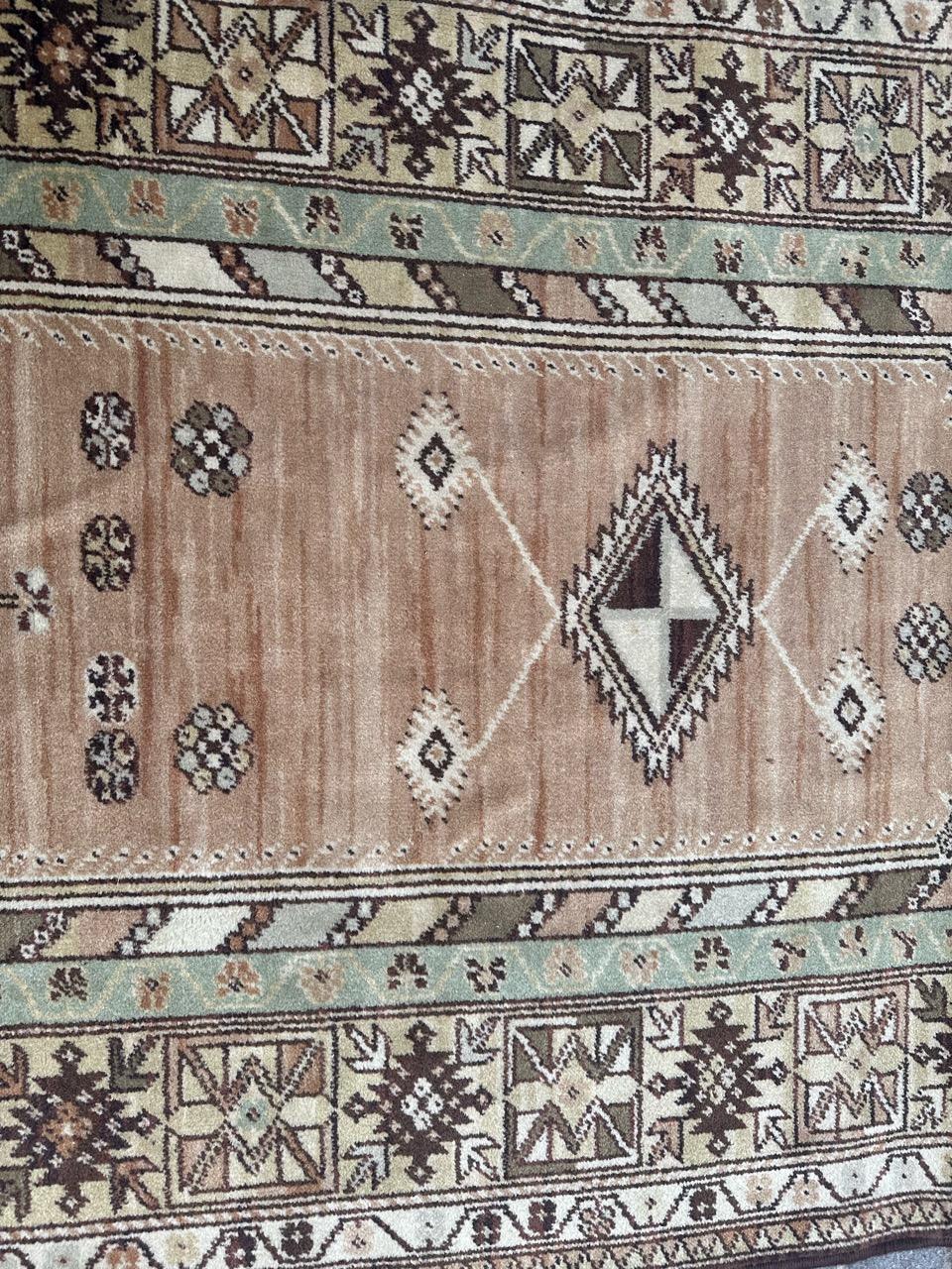 European Bobyrug’s pretty vintage Turkish style rug For Sale