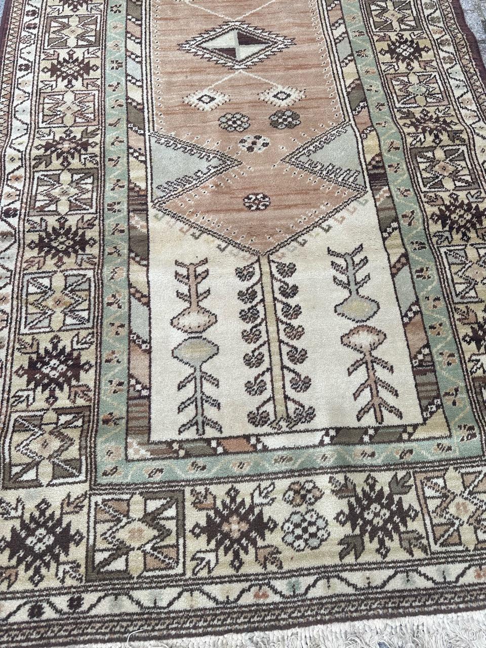 Machine-Made pretty vintage Turkish style rug For Sale