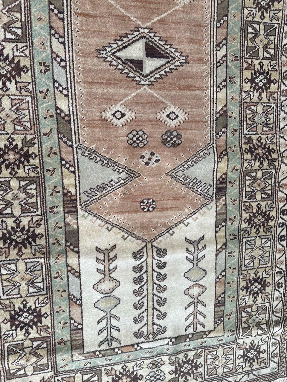 Wool Bobyrug’s pretty vintage Turkish style rug For Sale
