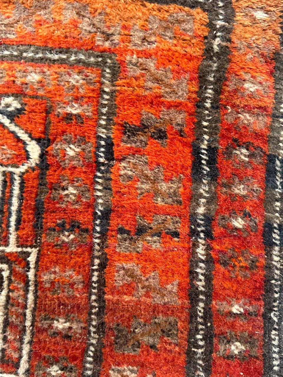 Bobyrug’s pretty vintage Turkmen Baluch rug  For Sale 2
