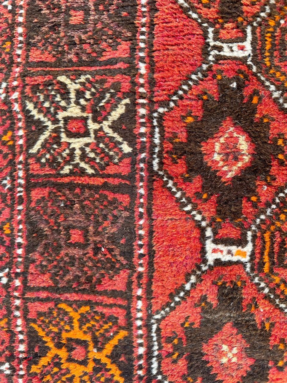 Bobyrug’s pretty vintage Turkmen Baluch rug For Sale 4