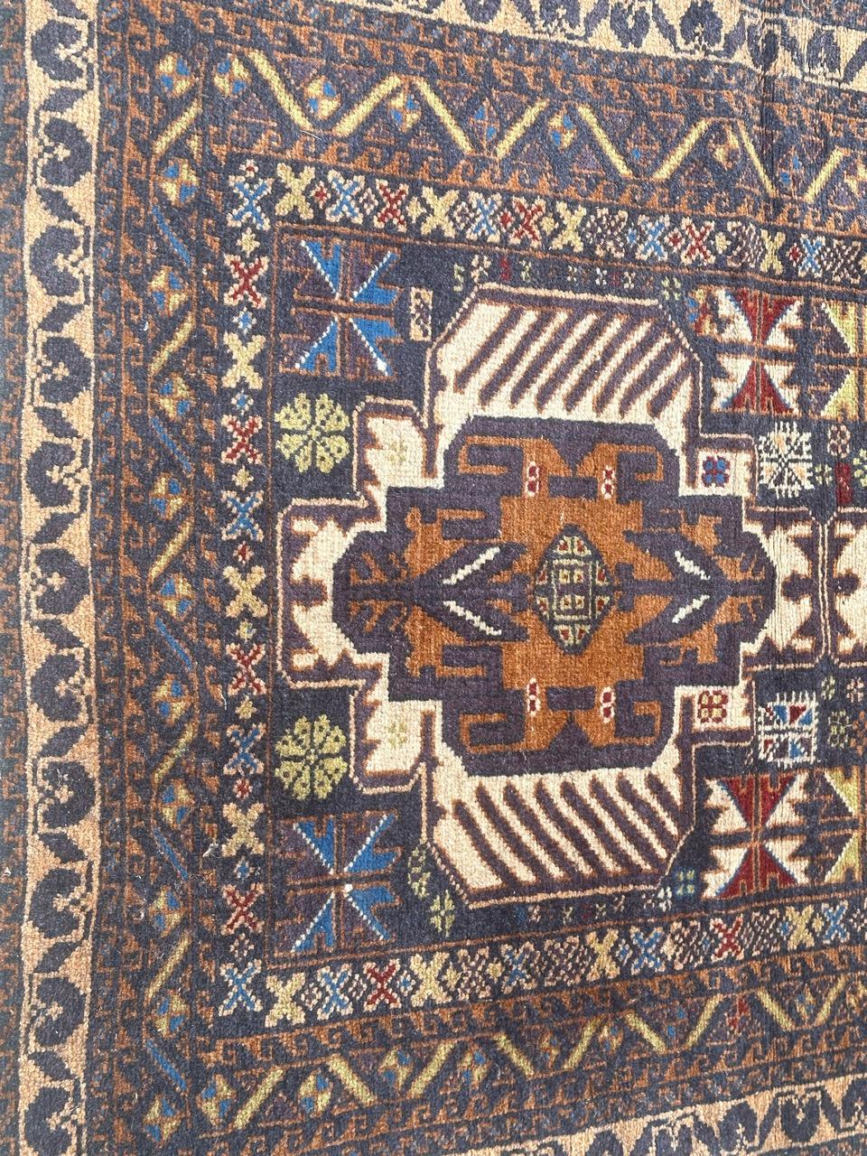 Bobyrug’s pretty vintage Turkmen Baluch rug  For Sale 4