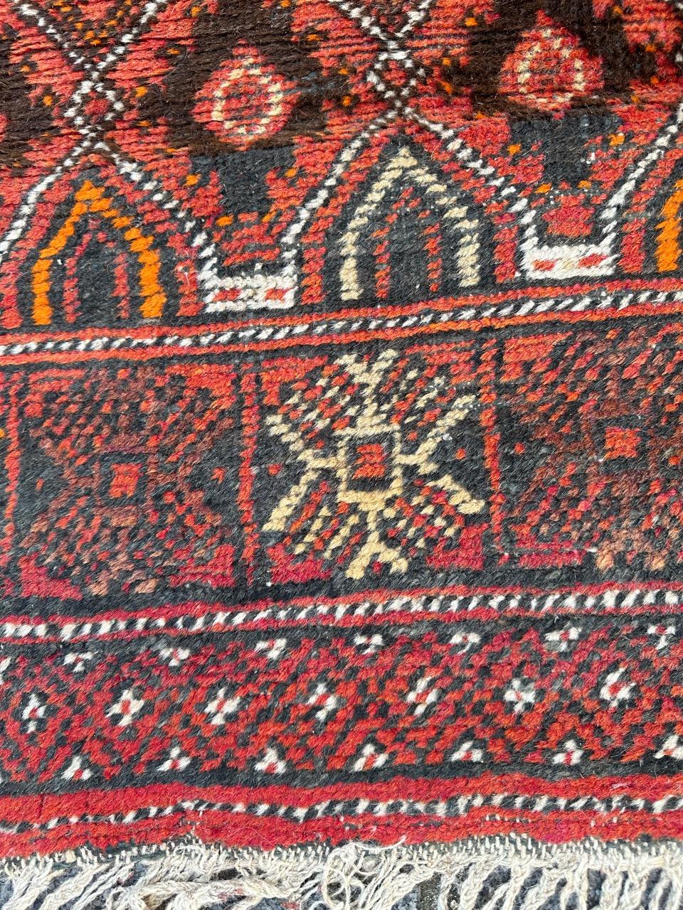 Bobyrug’s pretty vintage Turkmen Baluch rug For Sale 5