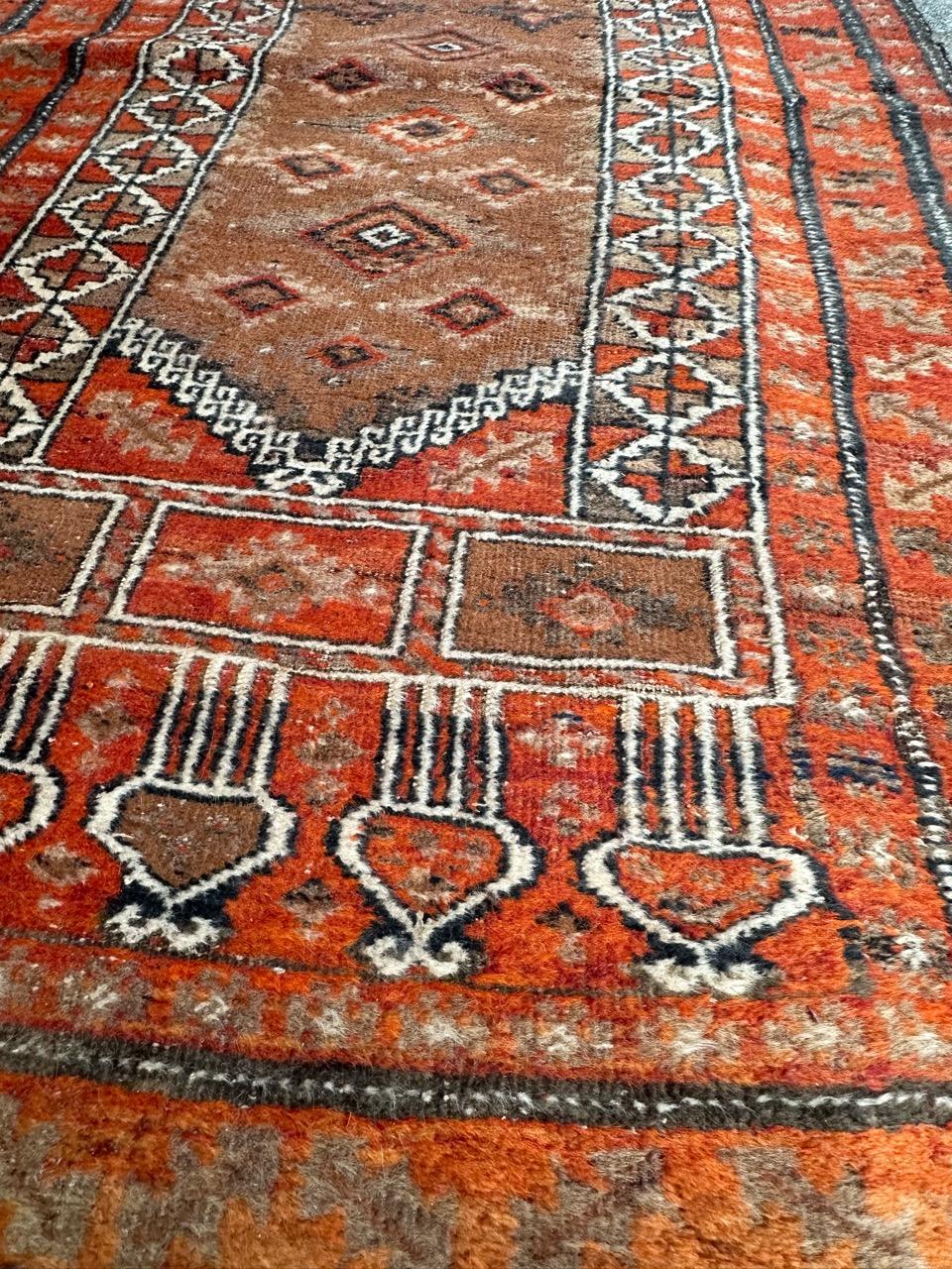 Bobyrug’s pretty vintage Turkmen Baluch rug  For Sale 7