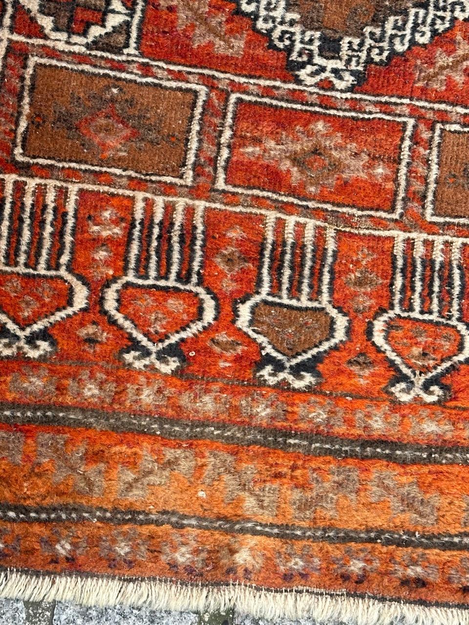 Afghan Bobyrug’s pretty vintage Turkmen Baluch rug  For Sale