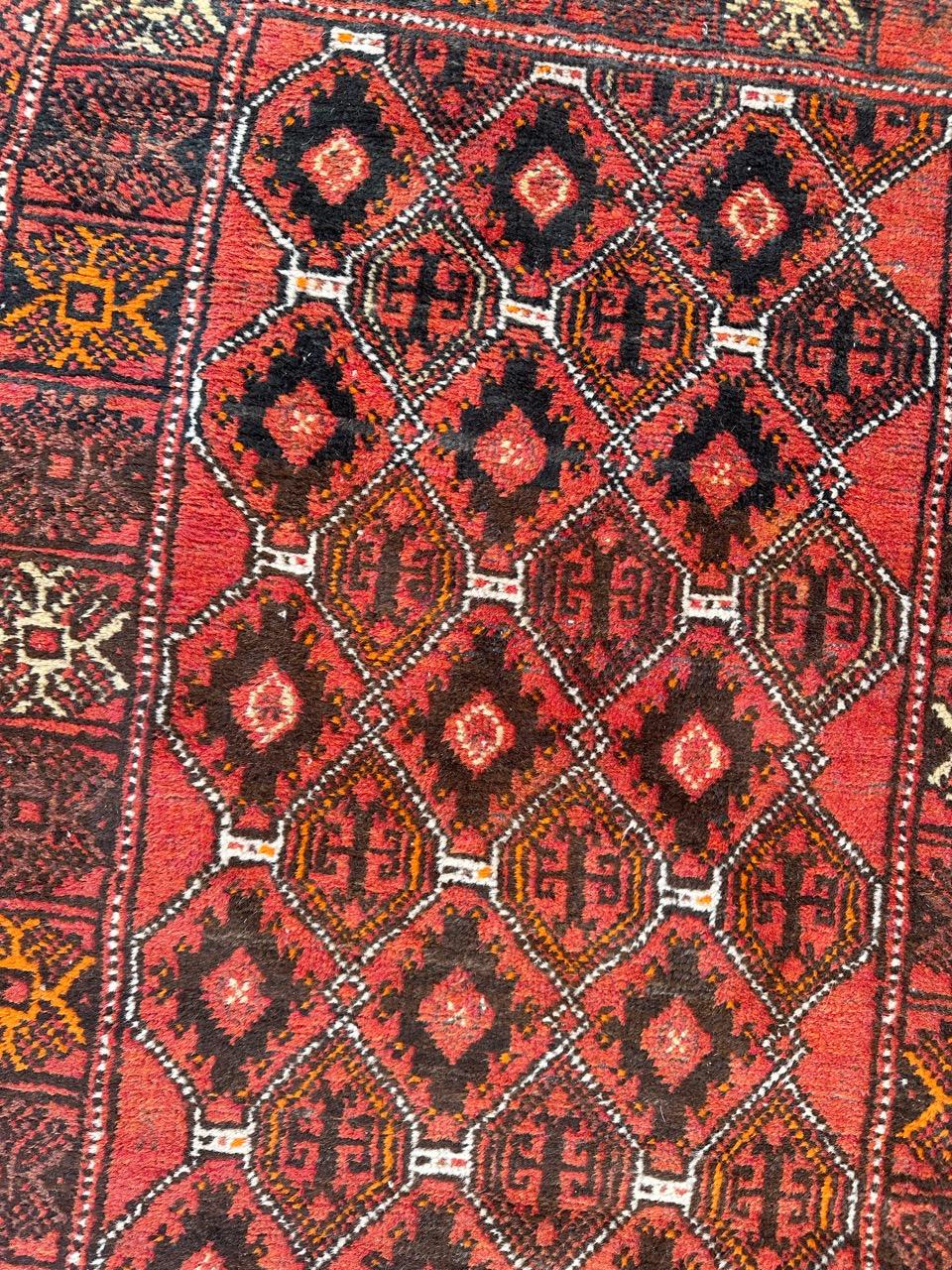 Bobyrug’s pretty vintage Turkmen Baluch rug In Good Condition For Sale In Saint Ouen, FR
