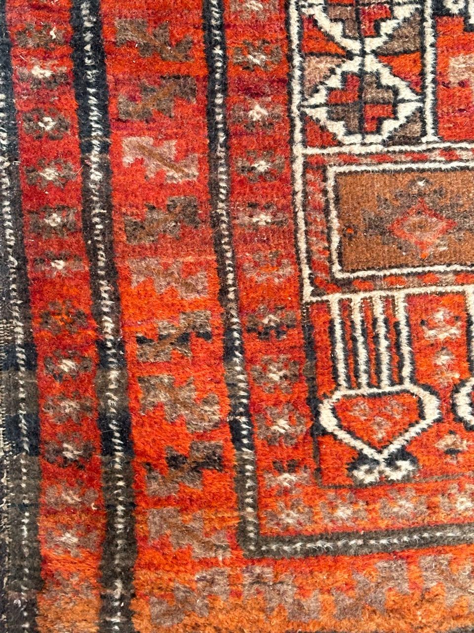 20th Century Bobyrug’s pretty vintage Turkmen Baluch rug  For Sale