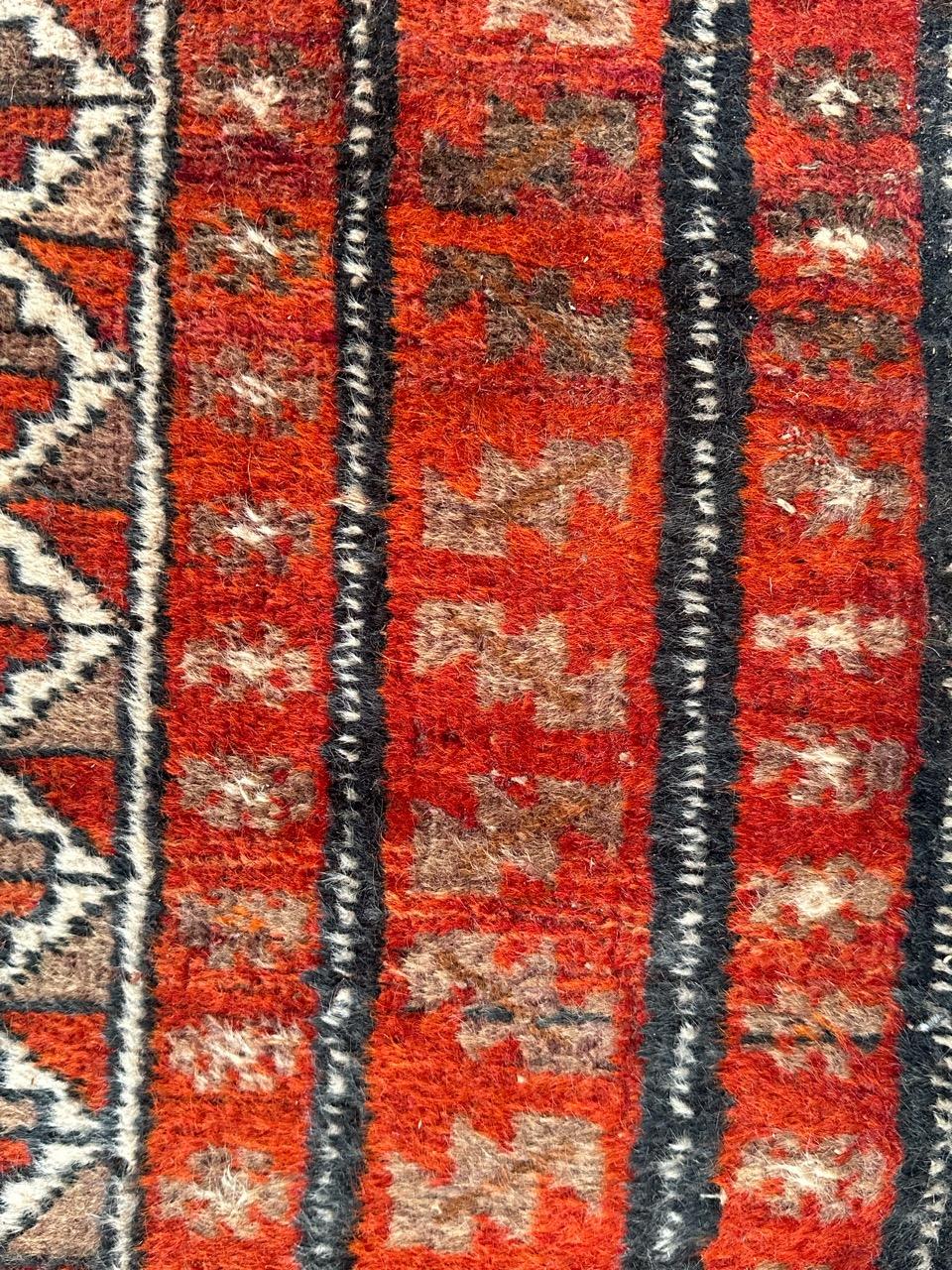 Bobyrug’s pretty vintage Turkmen Baluch rug  For Sale 1