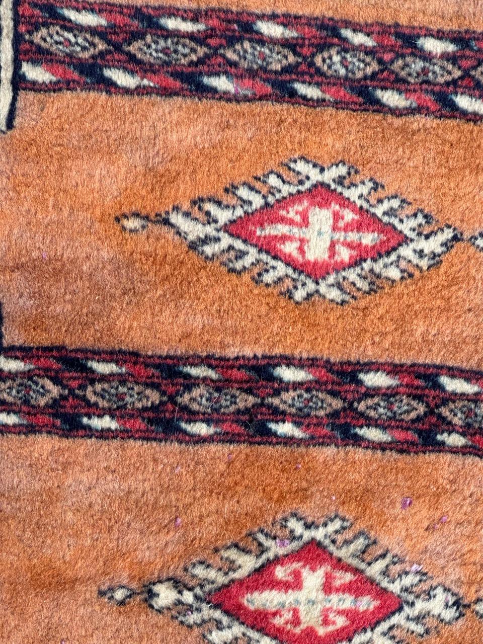 Bobyrug’s pretty vintage Turkmen design Pakistani rug  For Sale 2