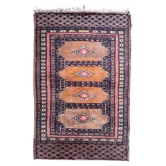 Bobyrug’s pretty vintage Turkmen design Pakistani rug 