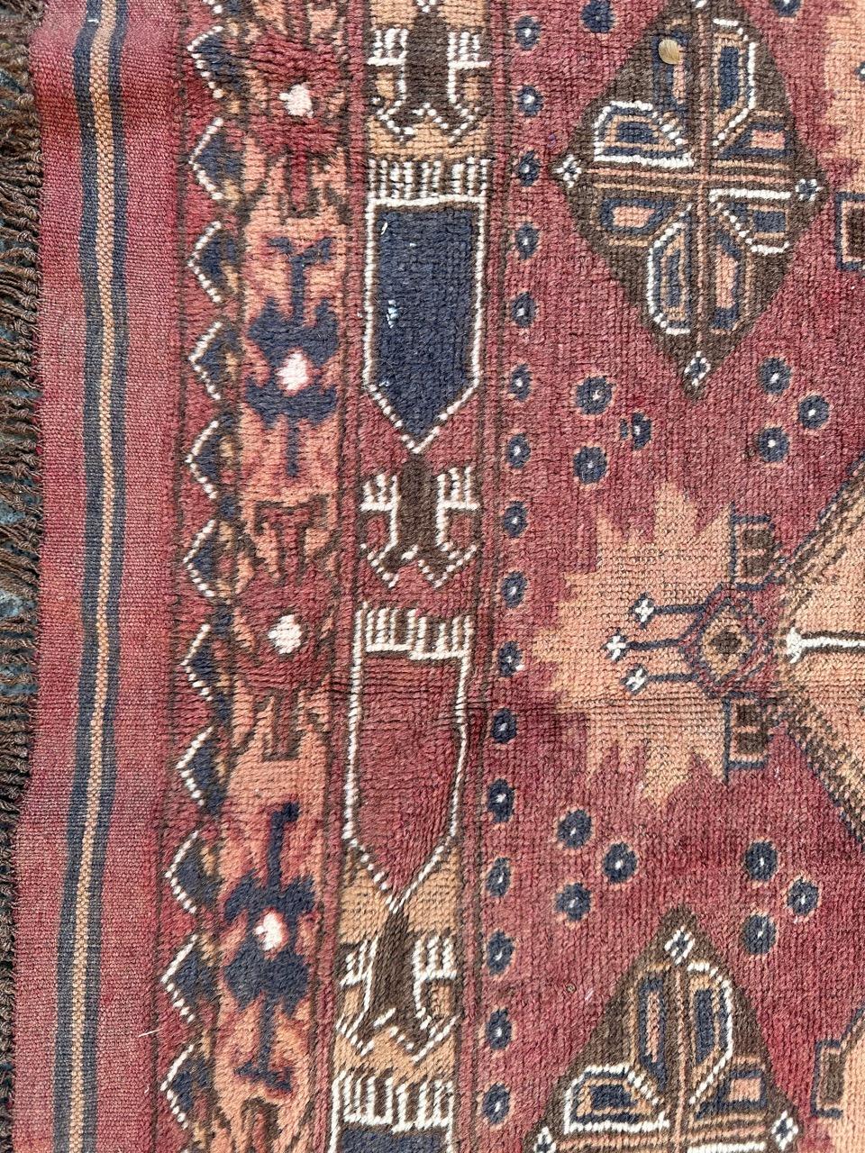 Bobyrug’s pretty vintage Turkmen rug For Sale 4