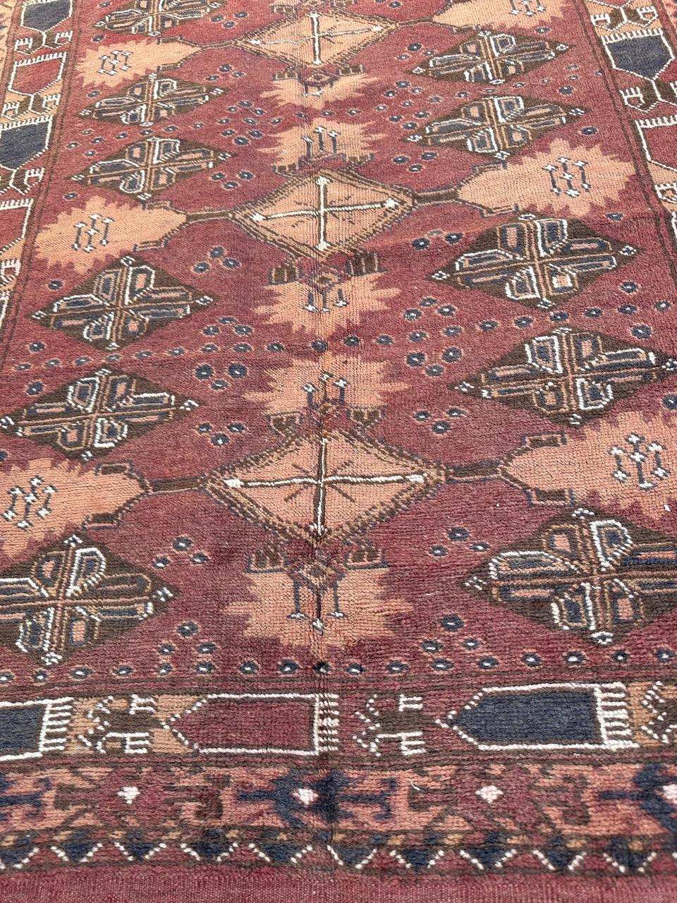 Bobyrug’s pretty vintage Turkmen rug  For Sale 9