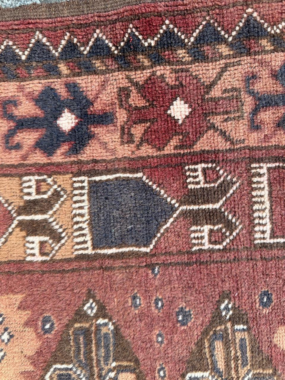 Wool Bobyrug’s pretty vintage Turkmen rug  For Sale