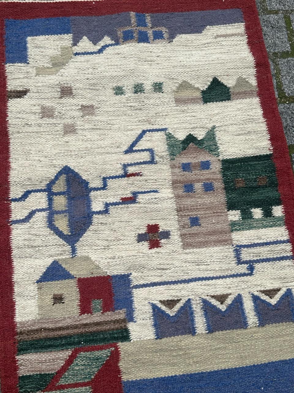 Bobyrug’s Pretty Vintage Woven Polish Tapestry For Sale 5