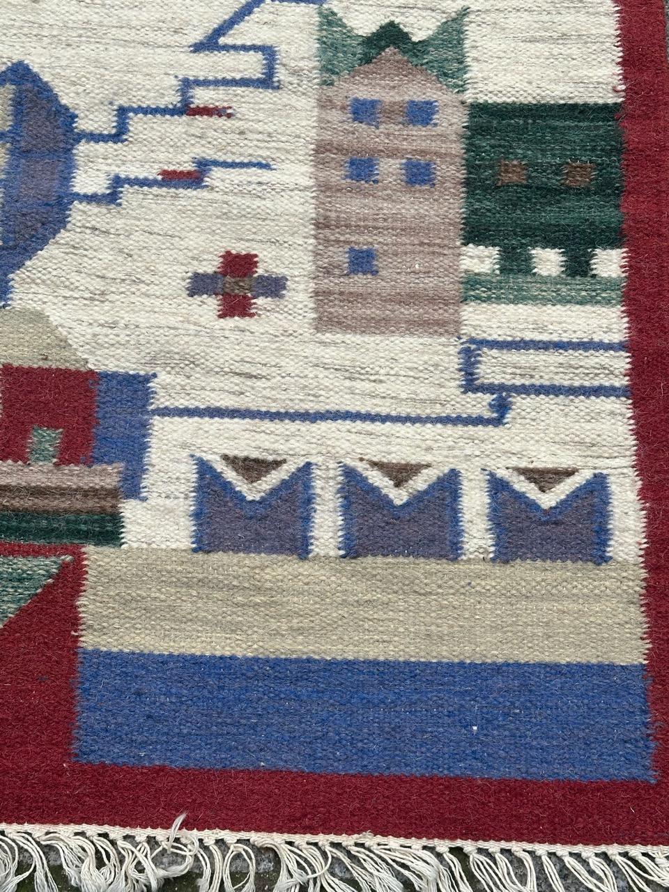 Bobyrug’s Pretty Vintage Woven Polish Tapestry For Sale 6