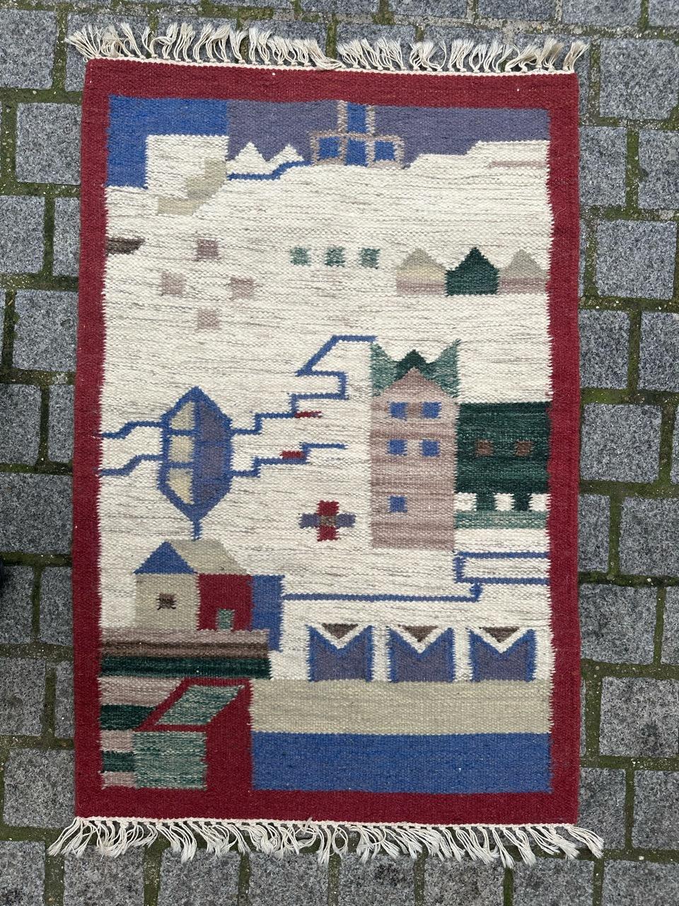 Bobyrug’s Pretty Vintage Woven Polish Tapestry For Sale 8