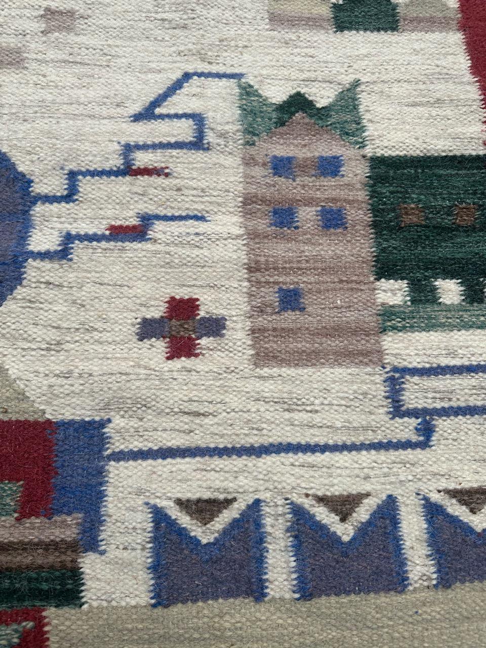Bobyrug’s Pretty Vintage Woven Polish Tapestry In Good Condition For Sale In Saint Ouen, FR