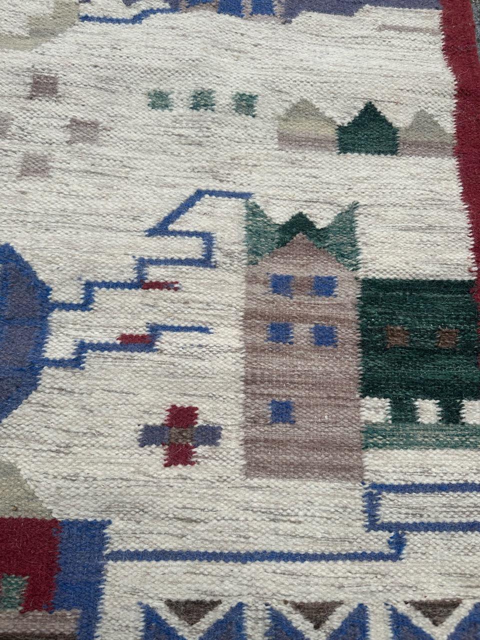 Bobyrug’s Pretty Vintage Woven Polish Tapestry For Sale 1