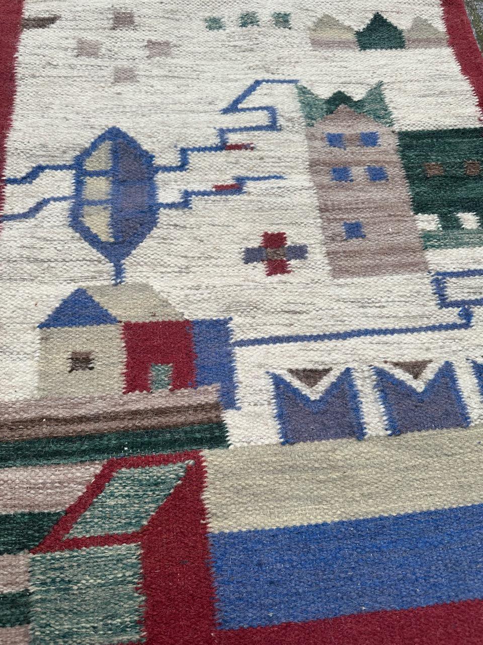 Bobyrug’s Pretty Vintage Woven Polish Tapestry For Sale 2