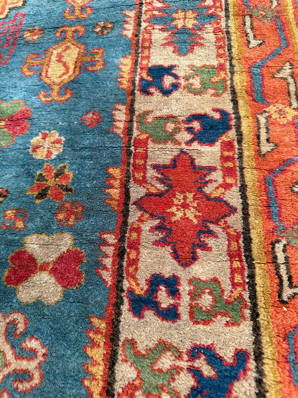 Bobyrug’s pretty vintage Xinjiang shirvan design rug  2
