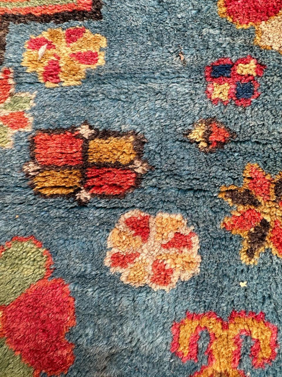 Bobyrug’s pretty vintage Xinjiang shirvan design rug  3