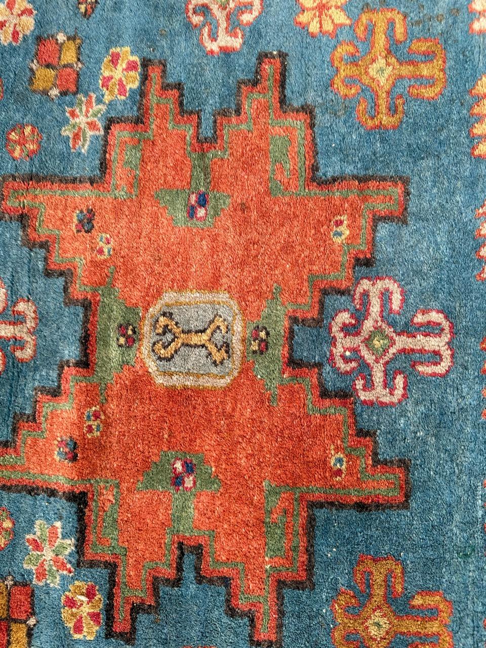 Bobyrug’s pretty vintage Xinjiang shirvan design rug  4