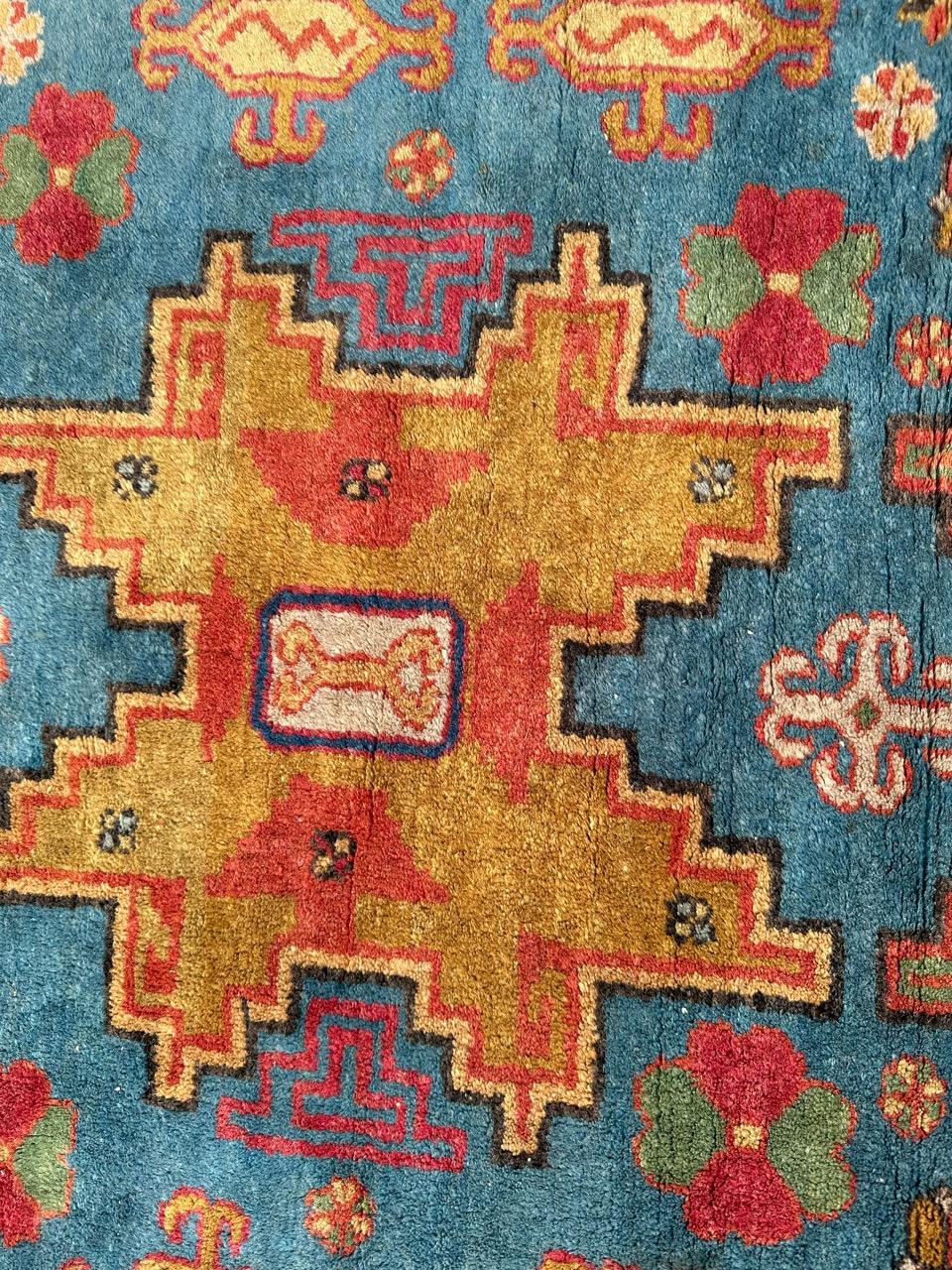 Bobyrug’s pretty vintage Xinjiang shirvan design rug  5