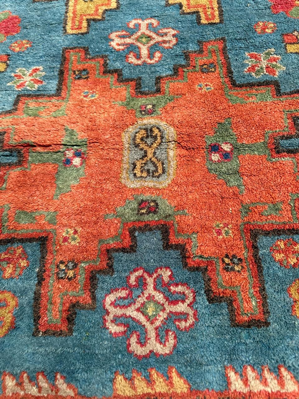 Bobyrug’s pretty vintage Xinjiang shirvan design rug  7