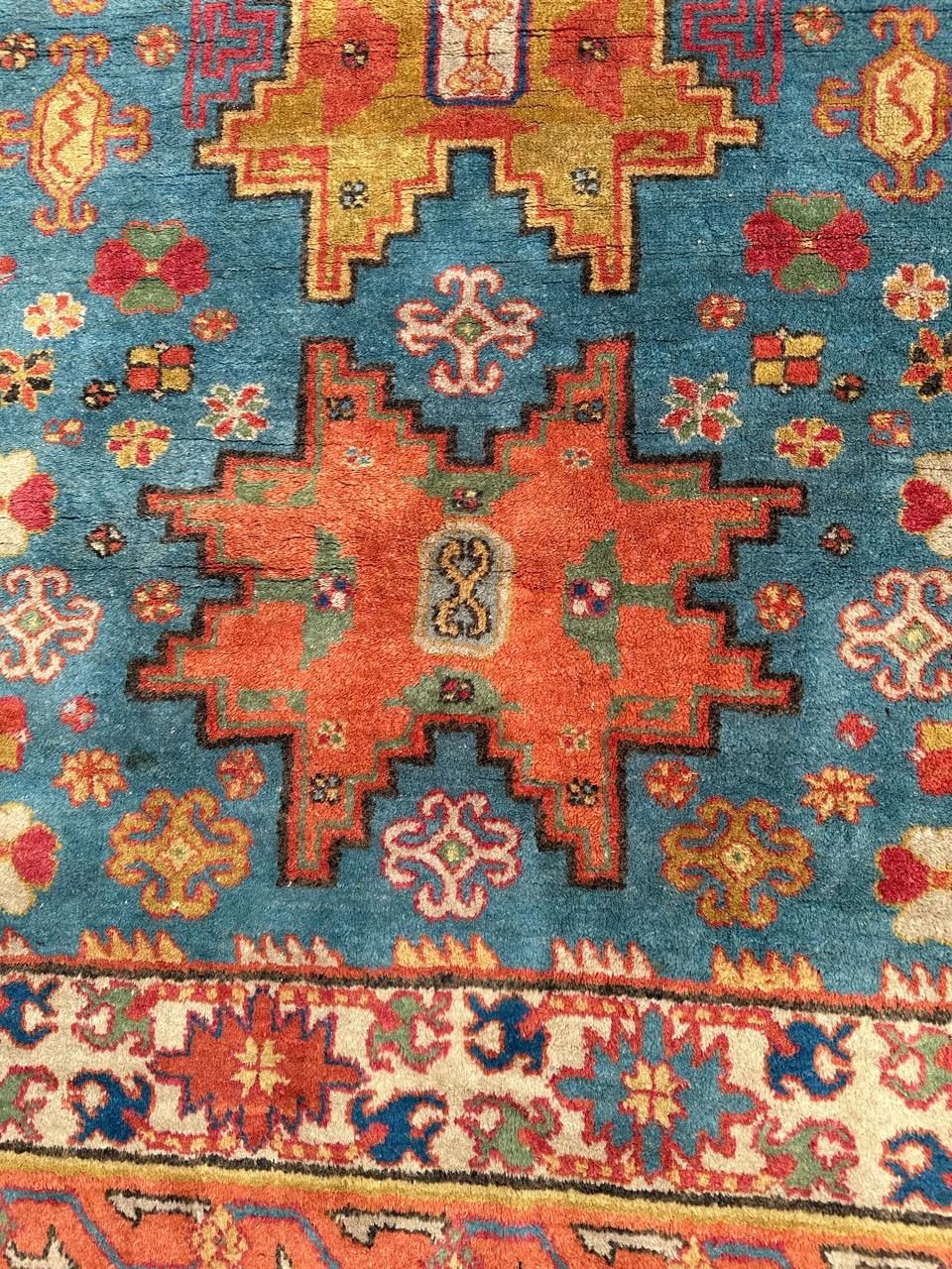 Bobyrug’s pretty vintage Xinjiang shirvan design rug  8