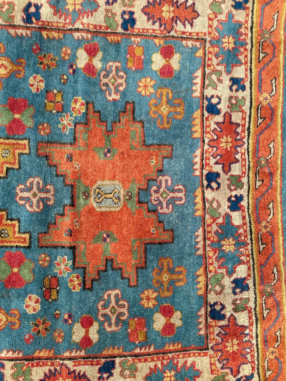 Bobyrug’s pretty vintage Xinjiang shirvan design rug  9