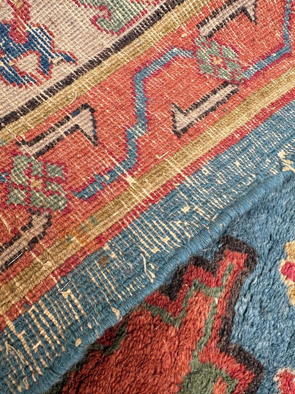 Bobyrug’s pretty vintage Xinjiang shirvan design rug  11