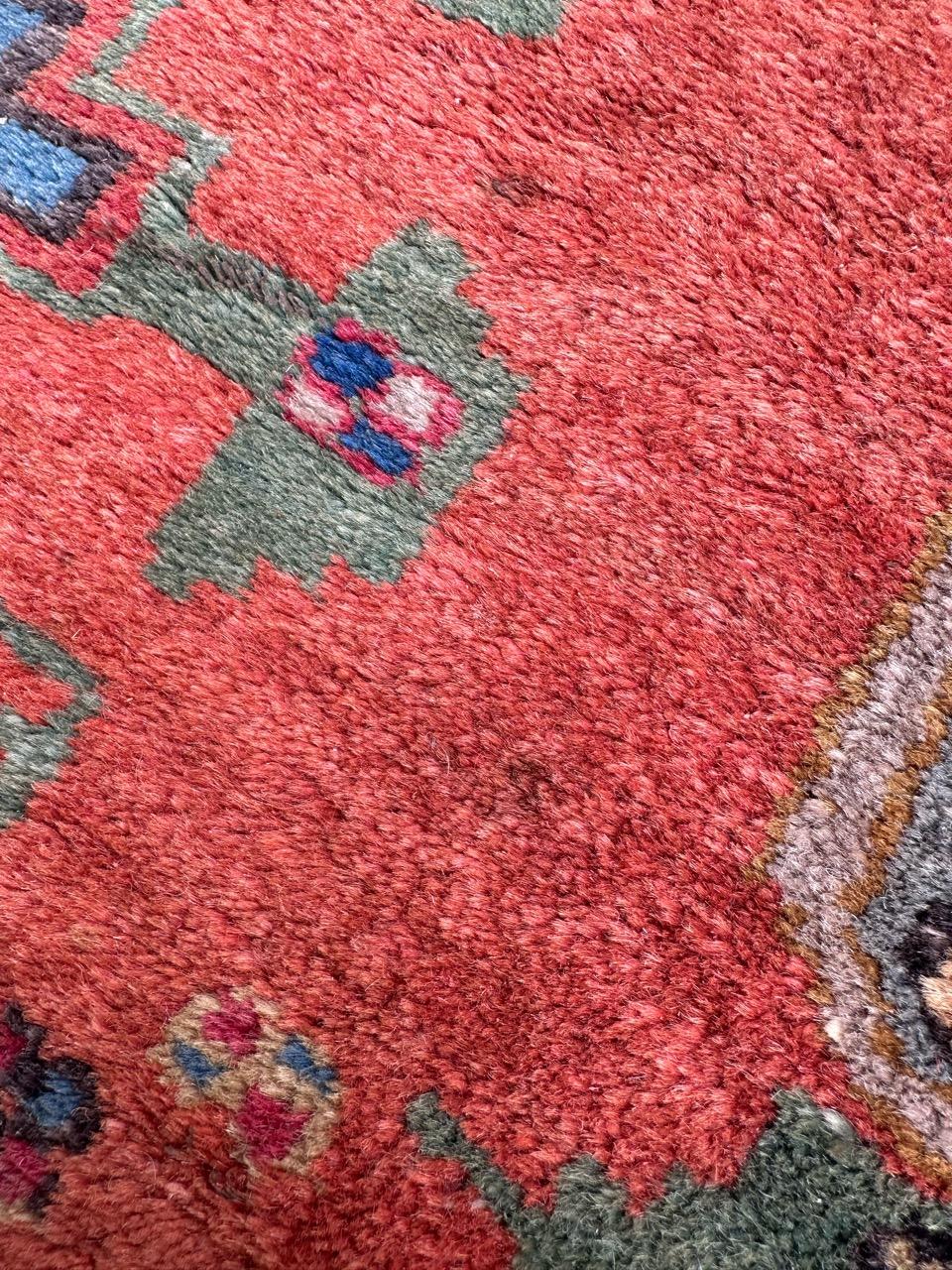 Bobyrug’s pretty vintage Xinjiang shirvan design rug  In Good Condition In Saint Ouen, FR