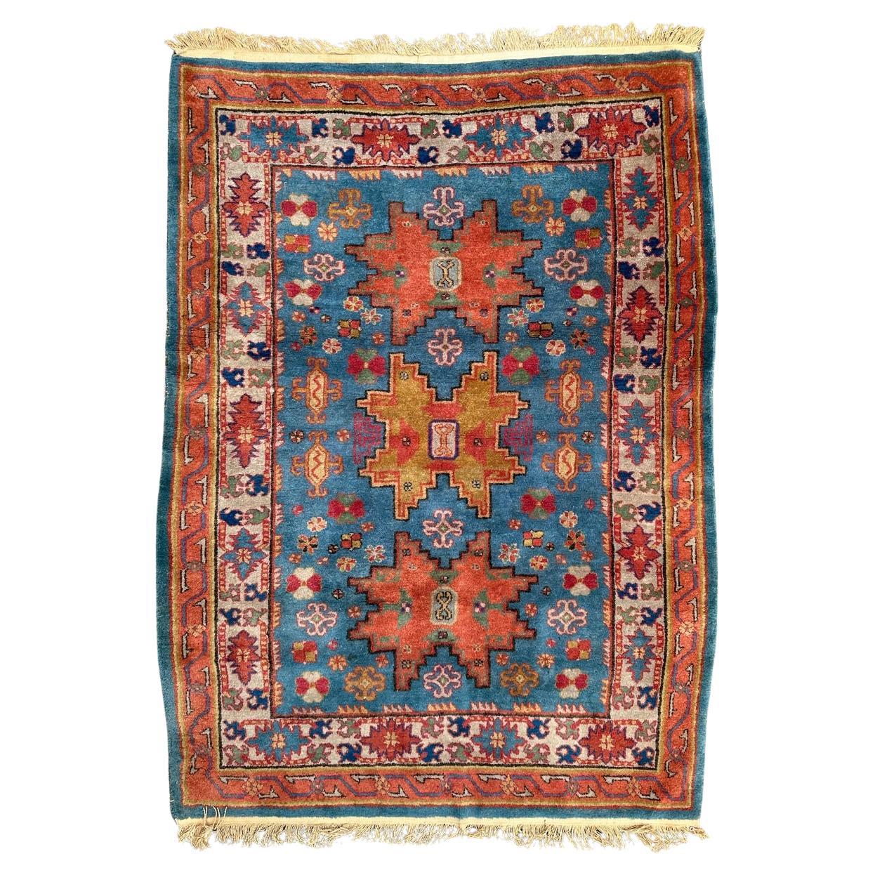 Bobyrug’s pretty vintage modern design Nepalese rug For Sale at 1stDibs