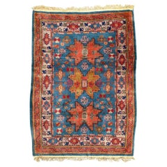 Bobyrug’s pretty vintage Xinjiang shirvan design rug 