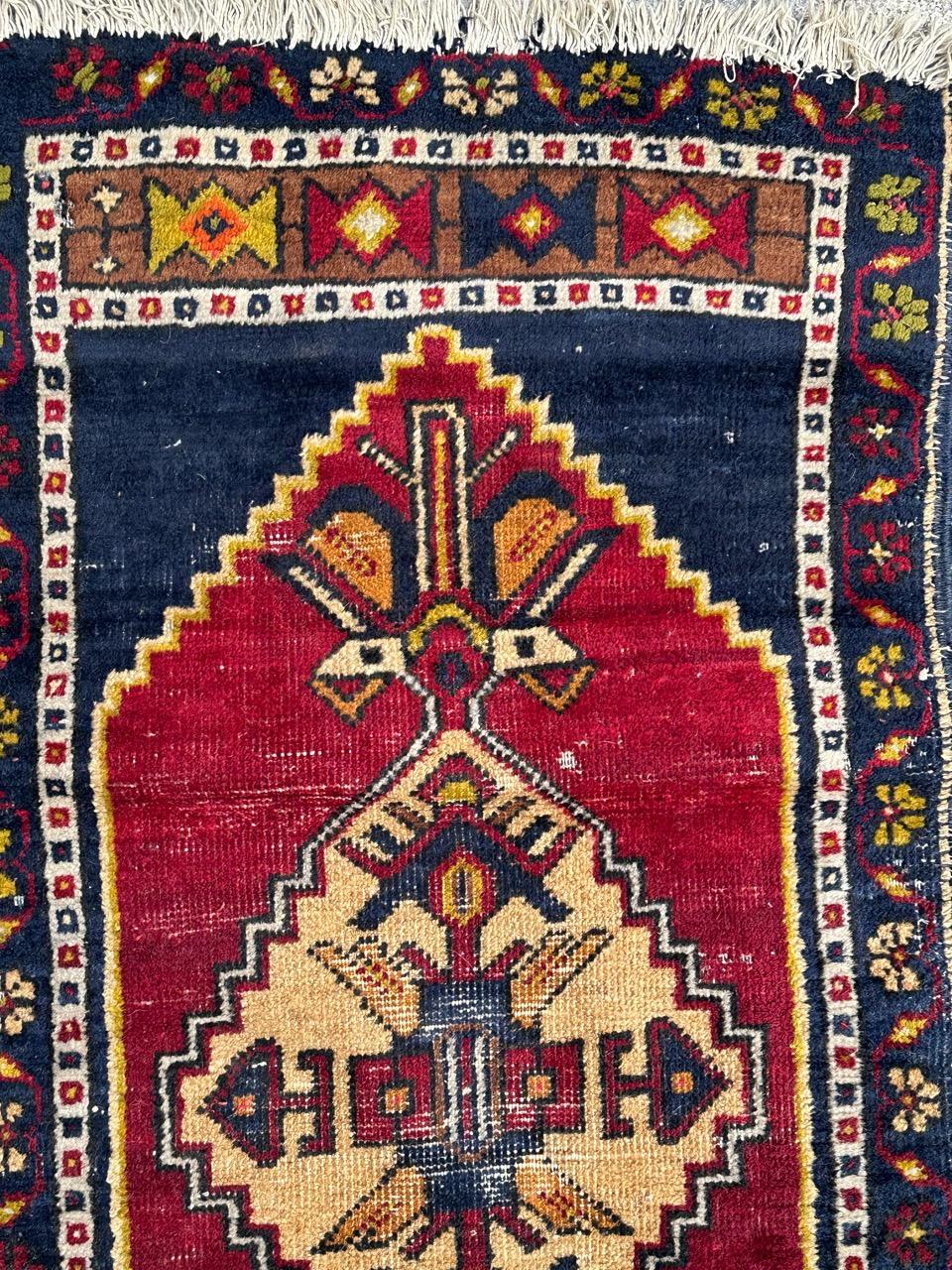  small mid century Turkish Yastik rug  For Sale 4