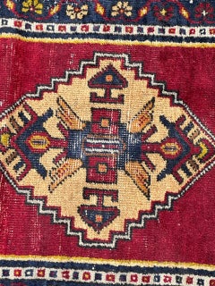 small mid century Turkish Yastik rug