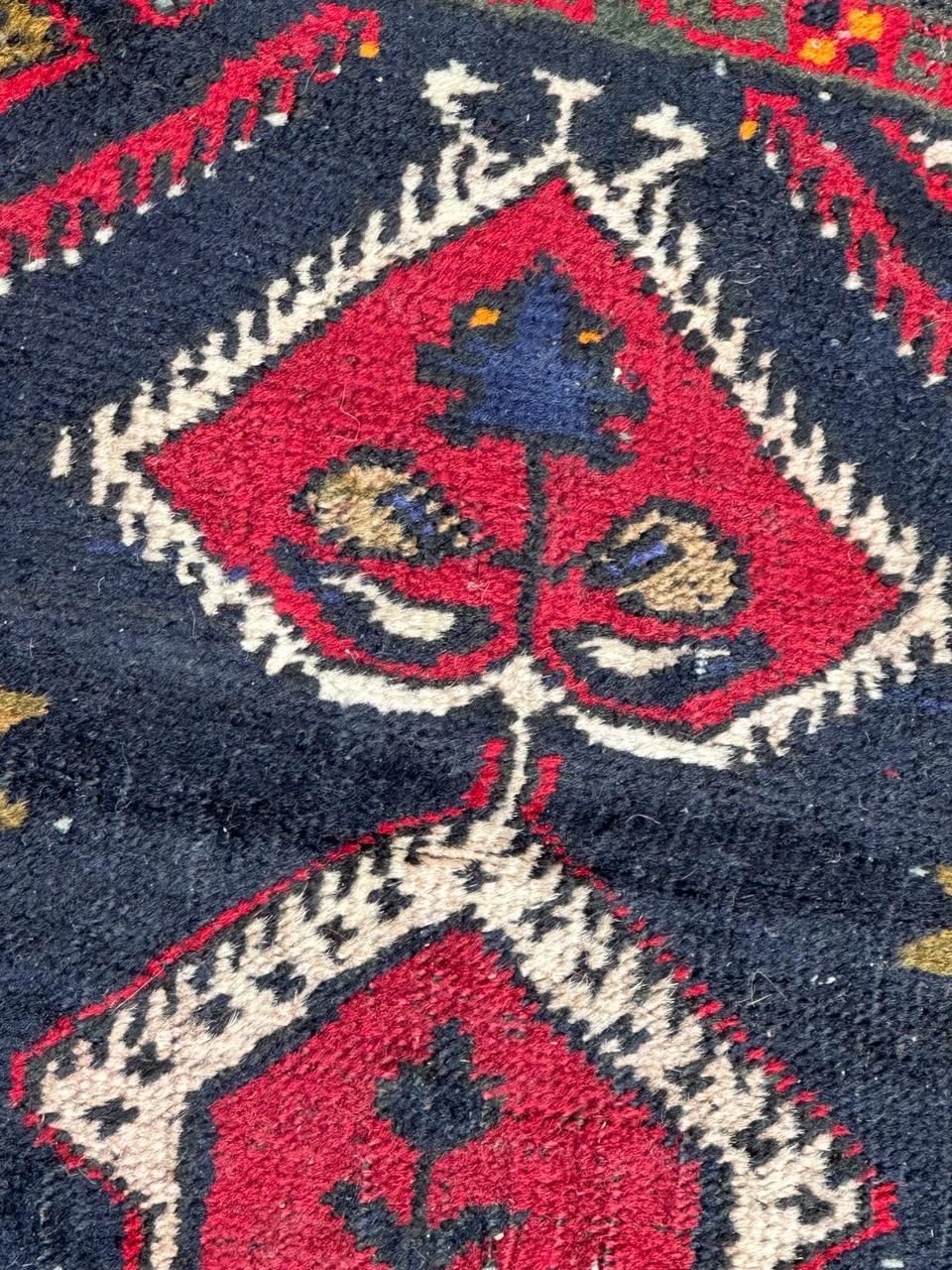Cotton small mid century Turkish Yastik rug  For Sale