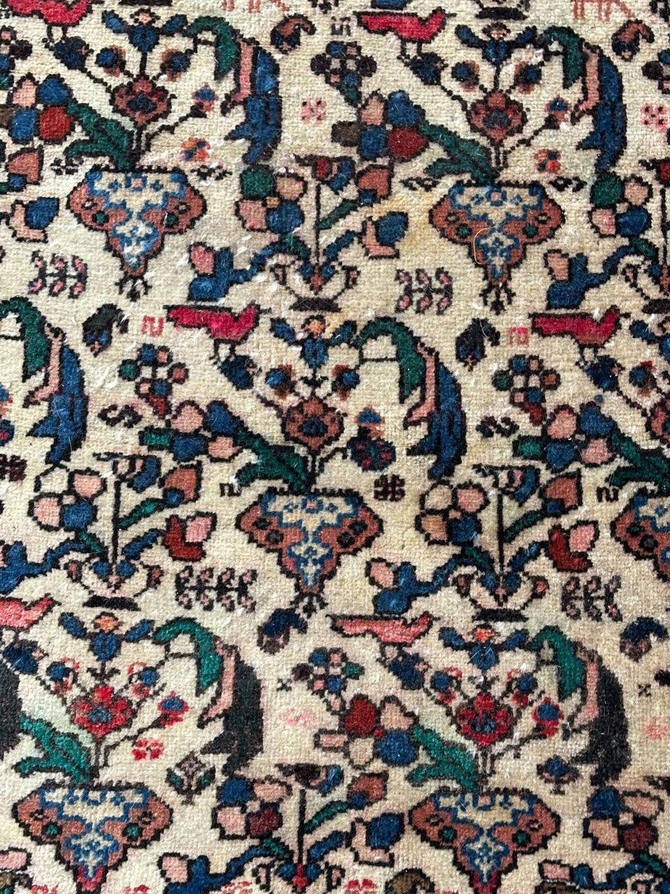 Bobyrug’s small vintage abadeh rug  For Sale 3