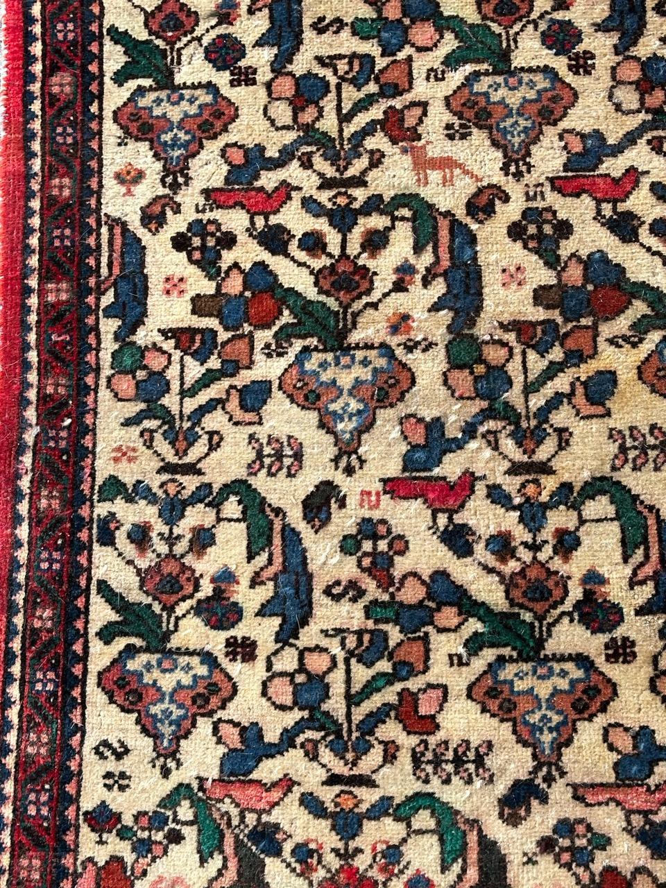 Bobyrug’s small vintage abadeh rug  For Sale 5