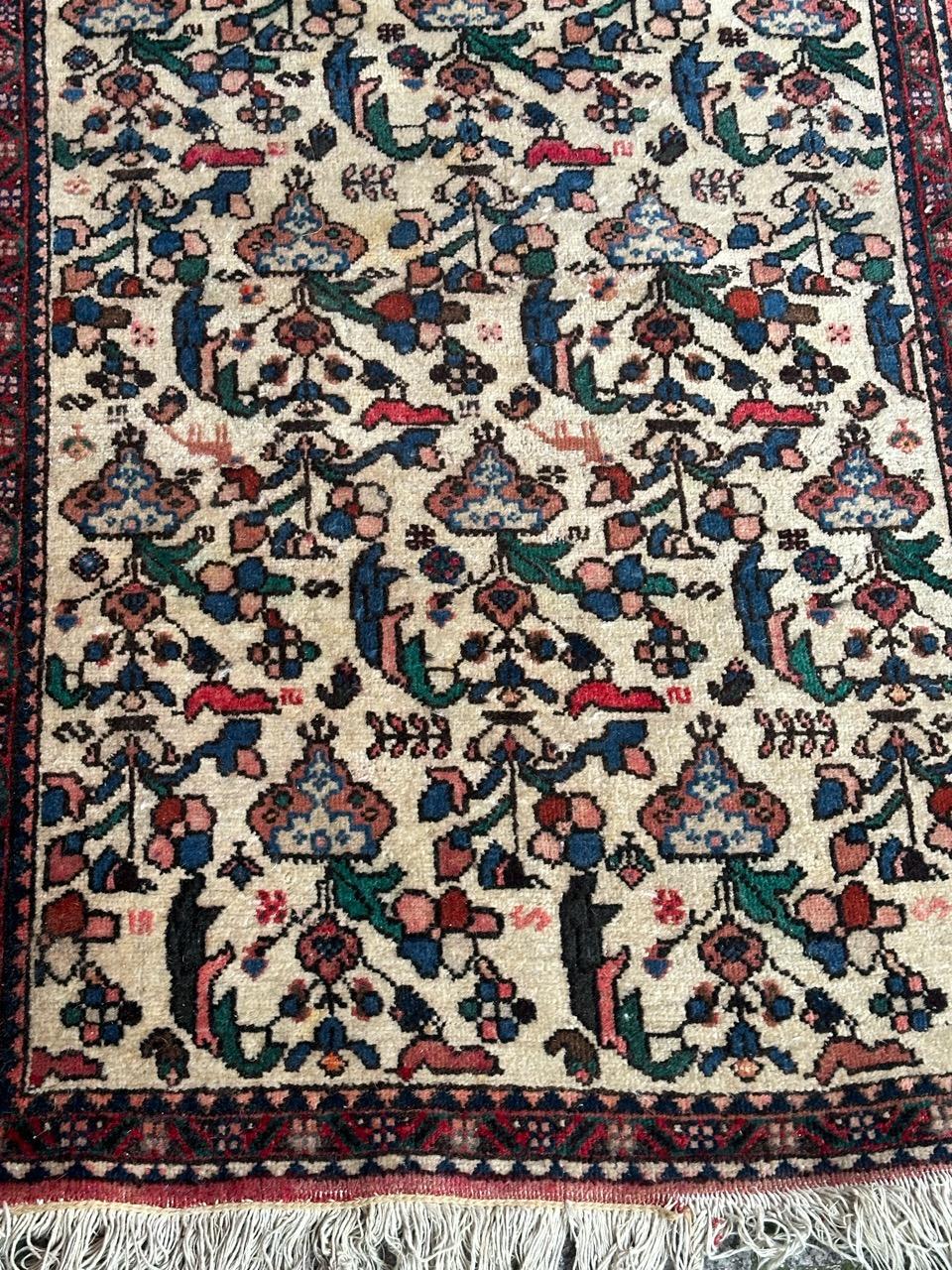 Asian Bobyrug’s small vintage abadeh rug  For Sale
