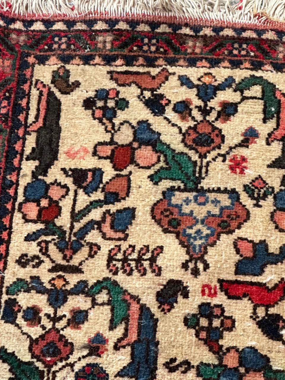 Bobyrug’s small vintage abadeh rug  For Sale 1
