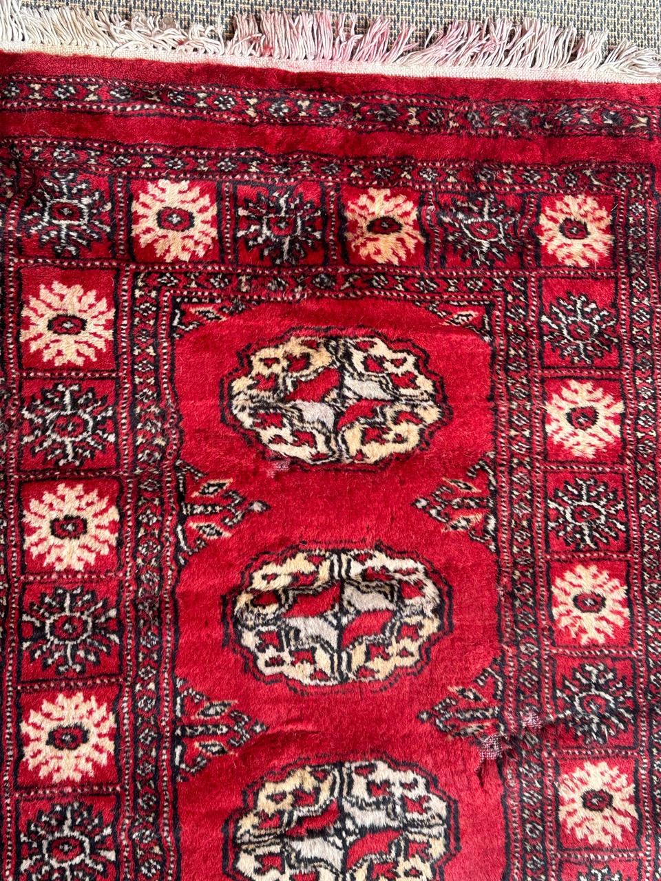 Tribal Bobyrug’s small vintage Pakistani rug  For Sale